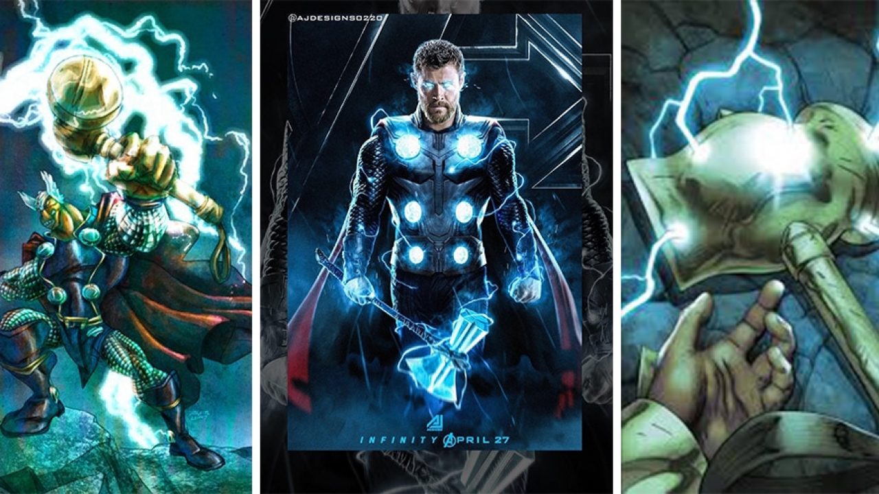 thor with hammer and stormbreaker pop