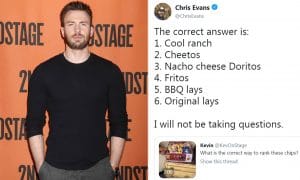 Chris Evans Favorite Crisps Brand