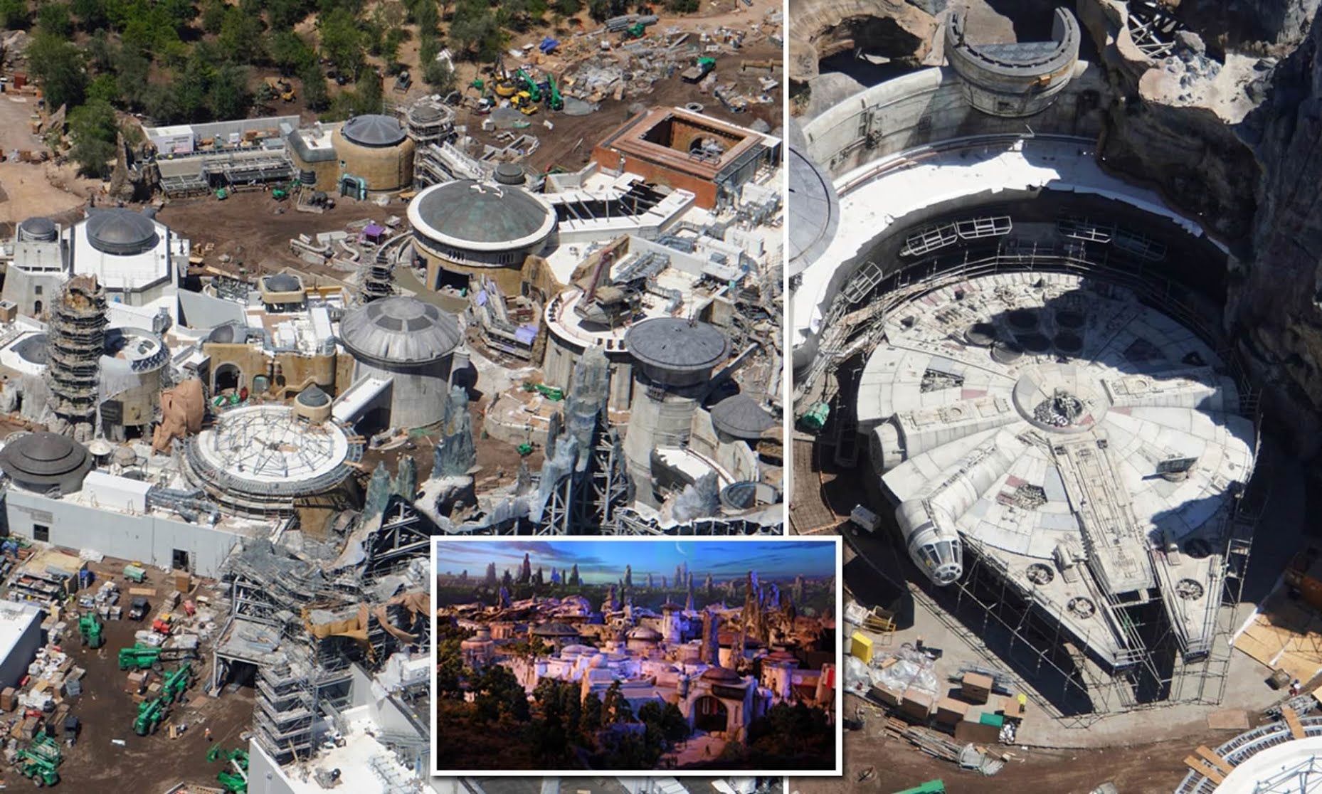 Aerial photos of construction of the star wars theme park Aerial photos of construction of the star wars theme park