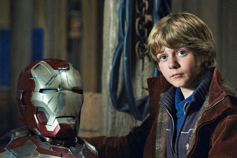 Who is the kid at iron man's(tony stark's) funeral