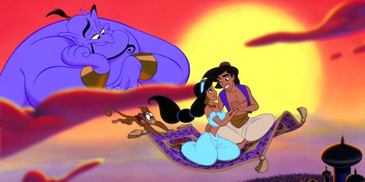Genie ,Aladdin and Jasmine