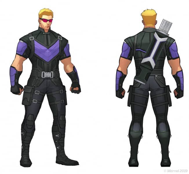 Hawkeye's character design in Marvel Ultimate Alliance 3