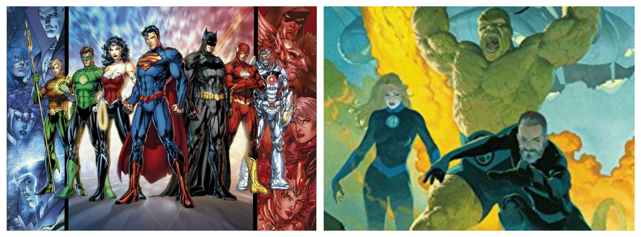 There is no similarity between the Fantastic Four And Justice League movies apart from both being superhero films. 