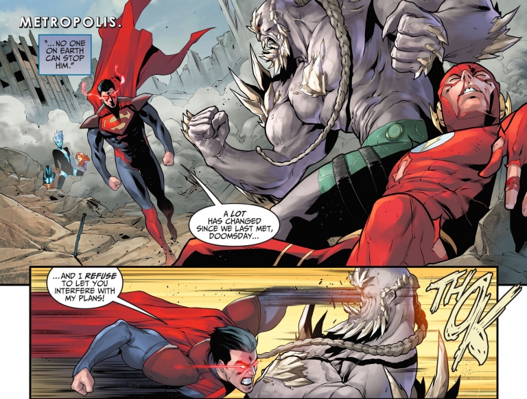 Superman became Doomsday during a fight with him. Pic courtesy: comicnewbies.com