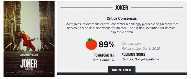 Rotten Tomatoes Under Fire for Joker Negative Score for Same Star Score That Marvel Films Good Positive Score