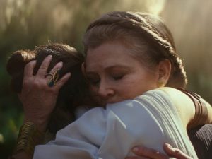Carrie Fisher in The rise of the skywalker trailer. Pic courtesy: insider.com