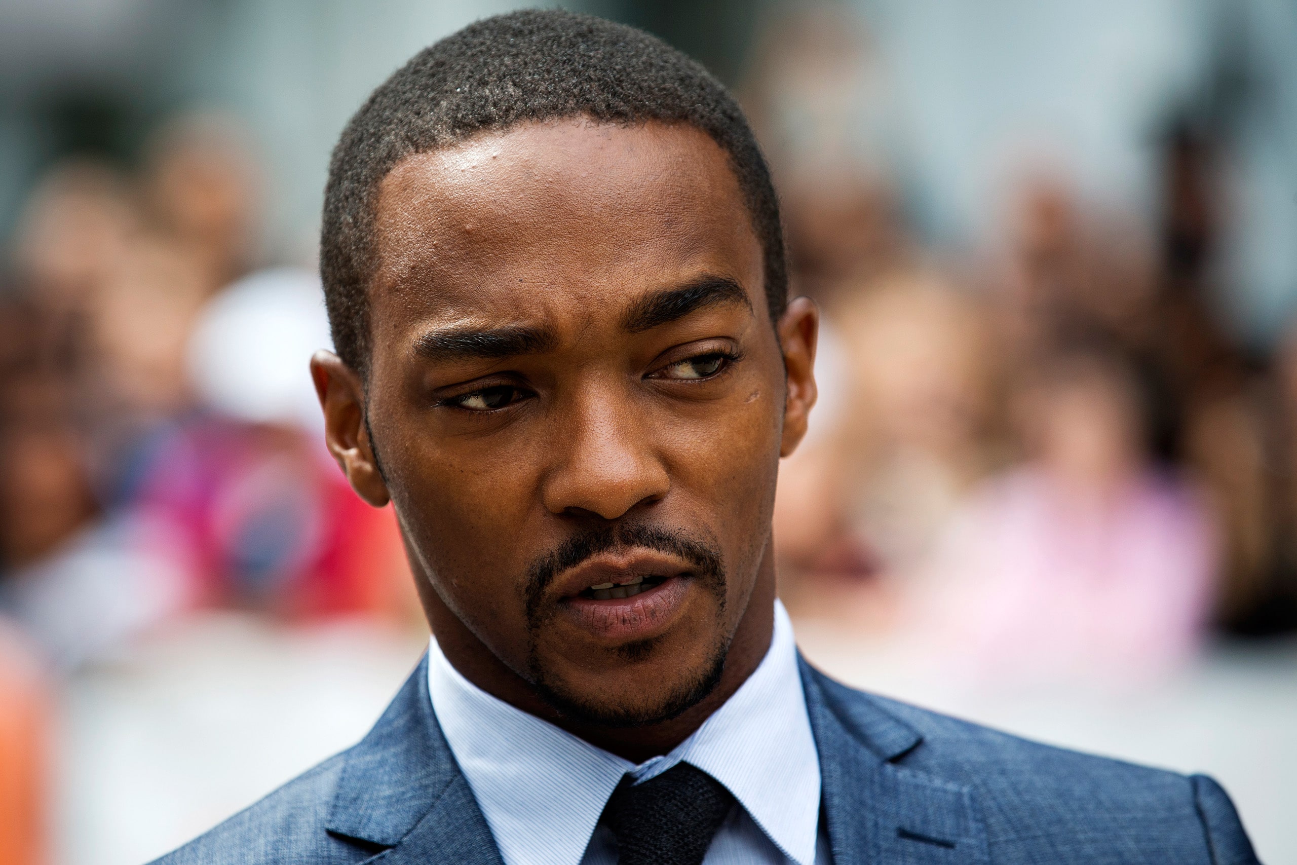 Cast member Anthony Mackie arrives for the "Black and White" gala...