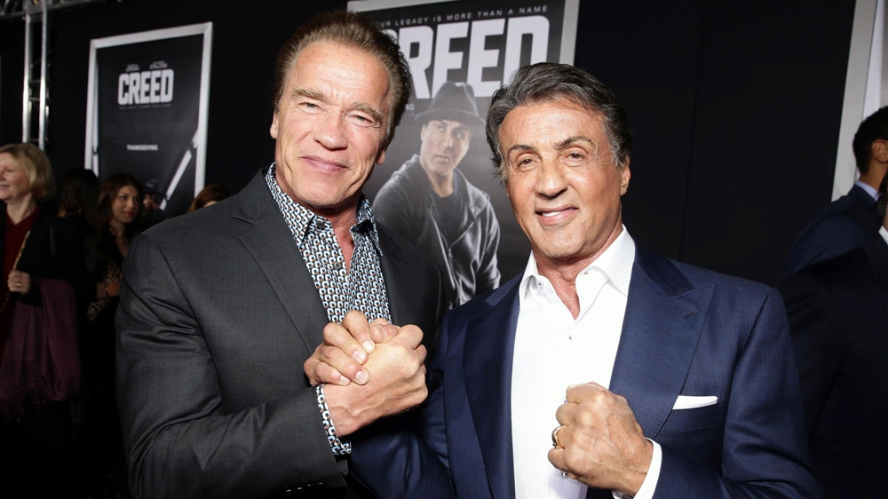 The schwarzenegger-stallone rivalry is iconic. Pic courtesy: variety.com