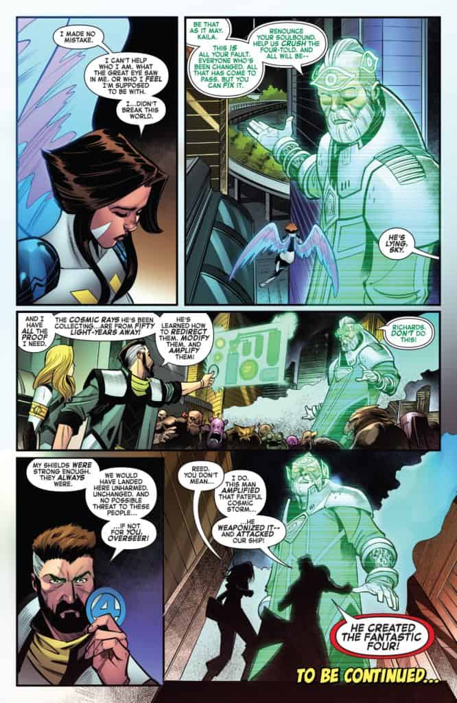 Sky's coat-turn saves the Fantastic Four from death. Pic courtesy: comic-watch.com