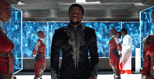 Chadwick Boseman in Black Panther as King T'Challa