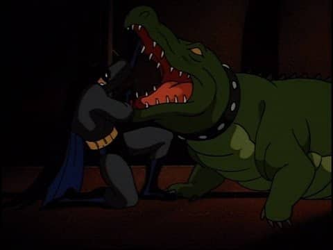 Batman kills a crocodile