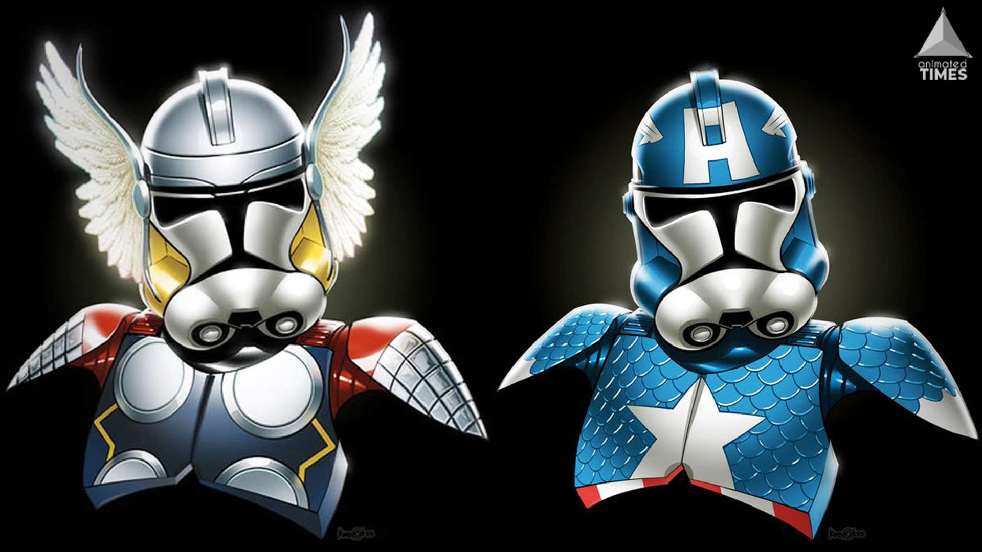 Stormtrooper as Captain America and Thor