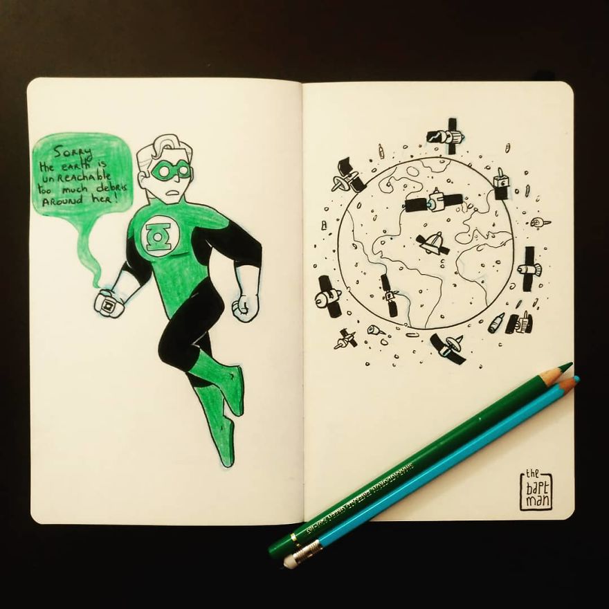 Green Lantern and Space Pollution