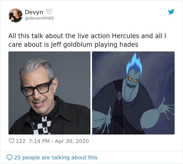 Jeff Goldblum and Hades tweet