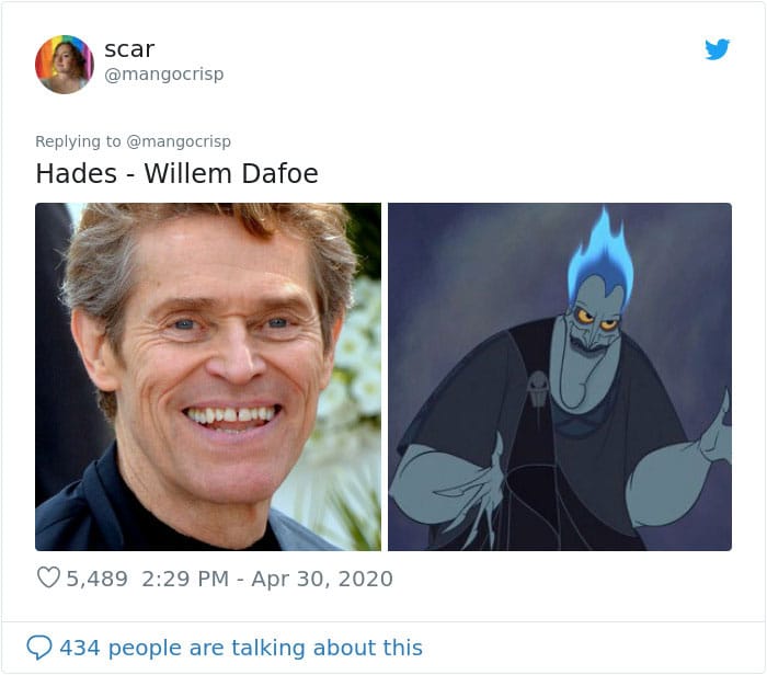 Willem Dafoe and Hades tweet