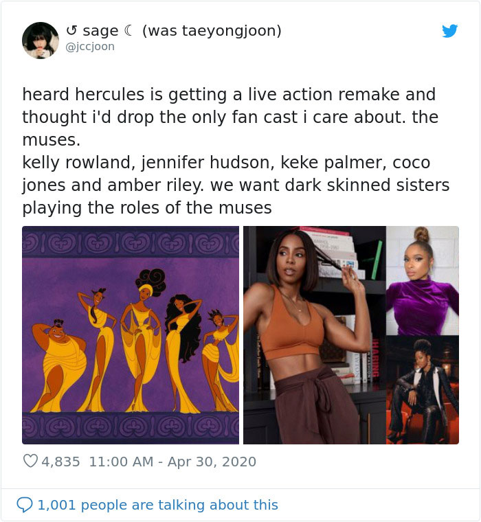 Kelly Rowland, Jennifer Hudson and Keke Palmer as The Muses tweet