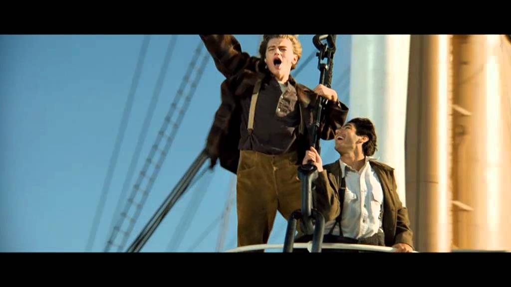 Leonardo DiCaprio in the iconic scene from Titanic