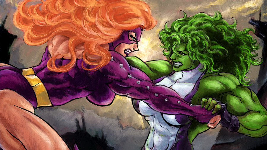Titania and She-Hulk in Marvel comics