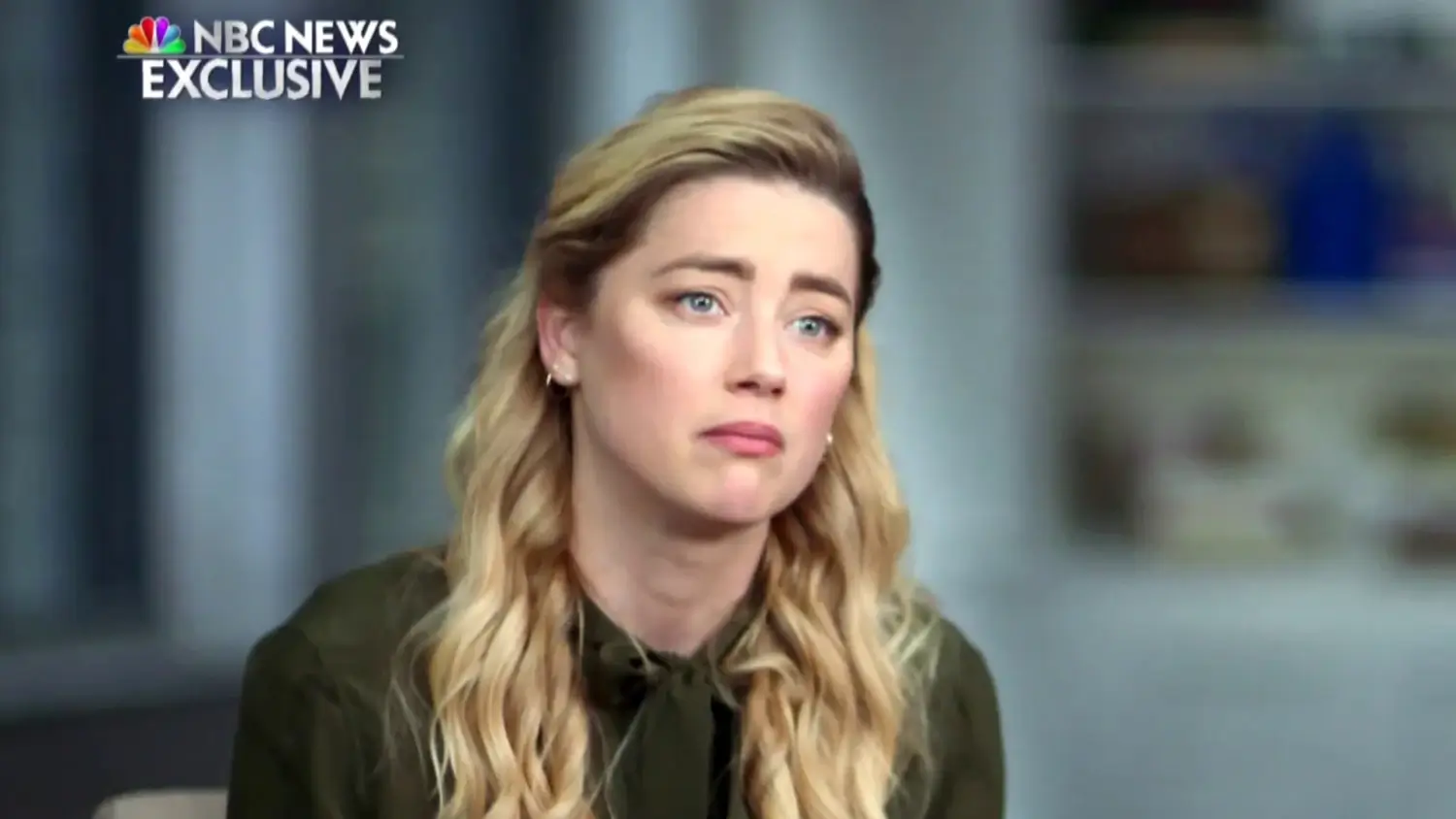 Amber Heard during her interview with NBC