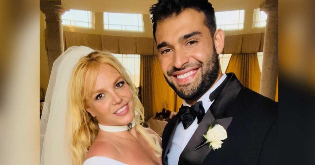 Britney Spears and Sam Ashgari on their wedding day