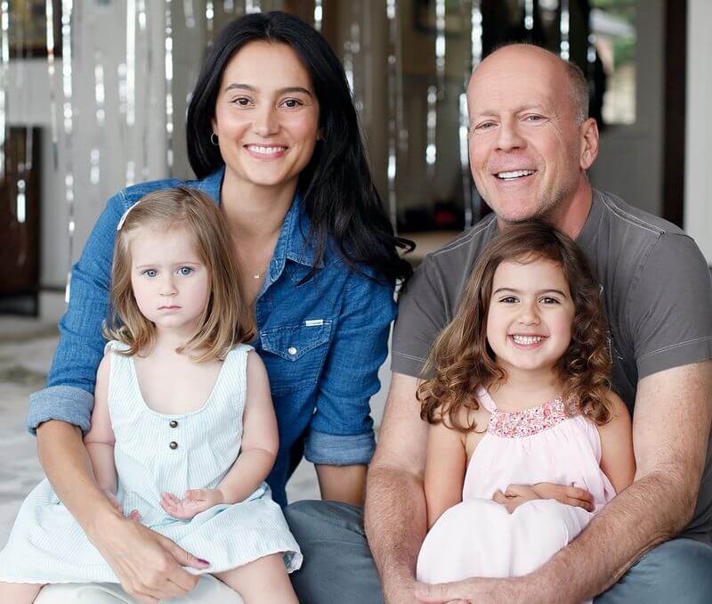 Bruce Willis and Emma Heming Willis with their two daughters