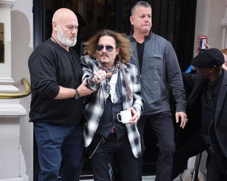 Johnny Depp escorted out of Birmingham Hotel