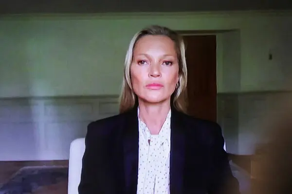 Kate Moss testifying during the trial