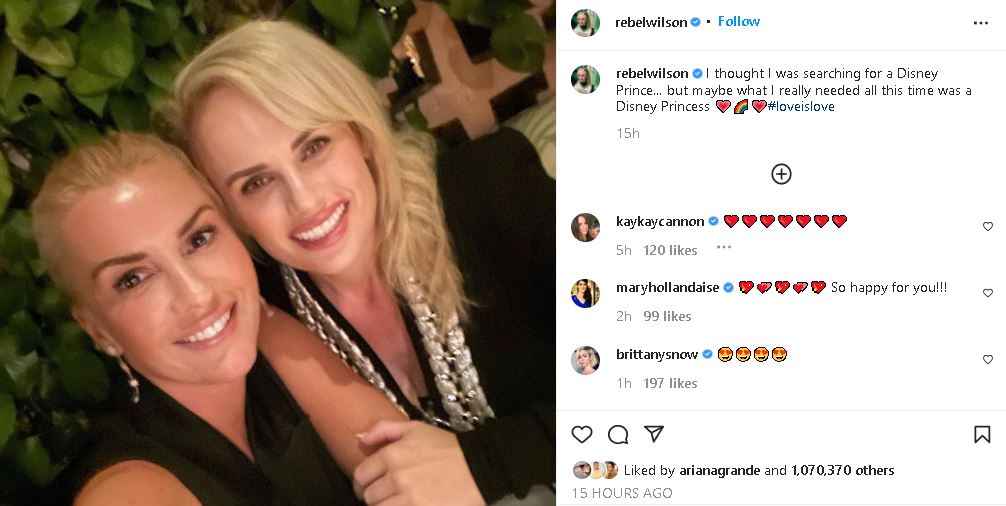 Rebel Wilson came out as a queer via an Instagram post