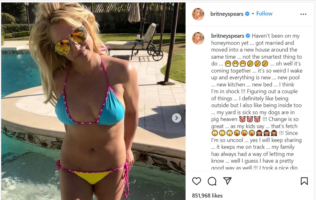 Britney Spears marks her reappearance on Instagram with a sizzling Bikini Picture