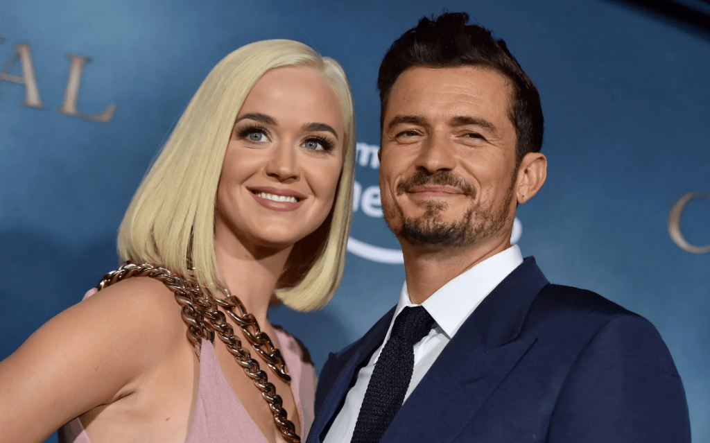 Orlando Bloom with his partner Katy Perry