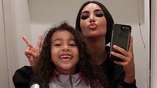 Kim Kardashian and North West.