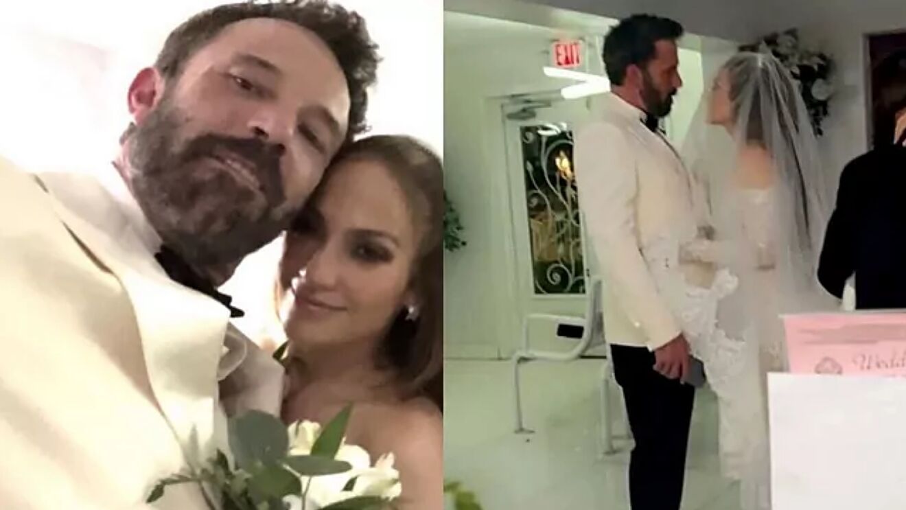 Lopez and Affleck at their wedding. 
