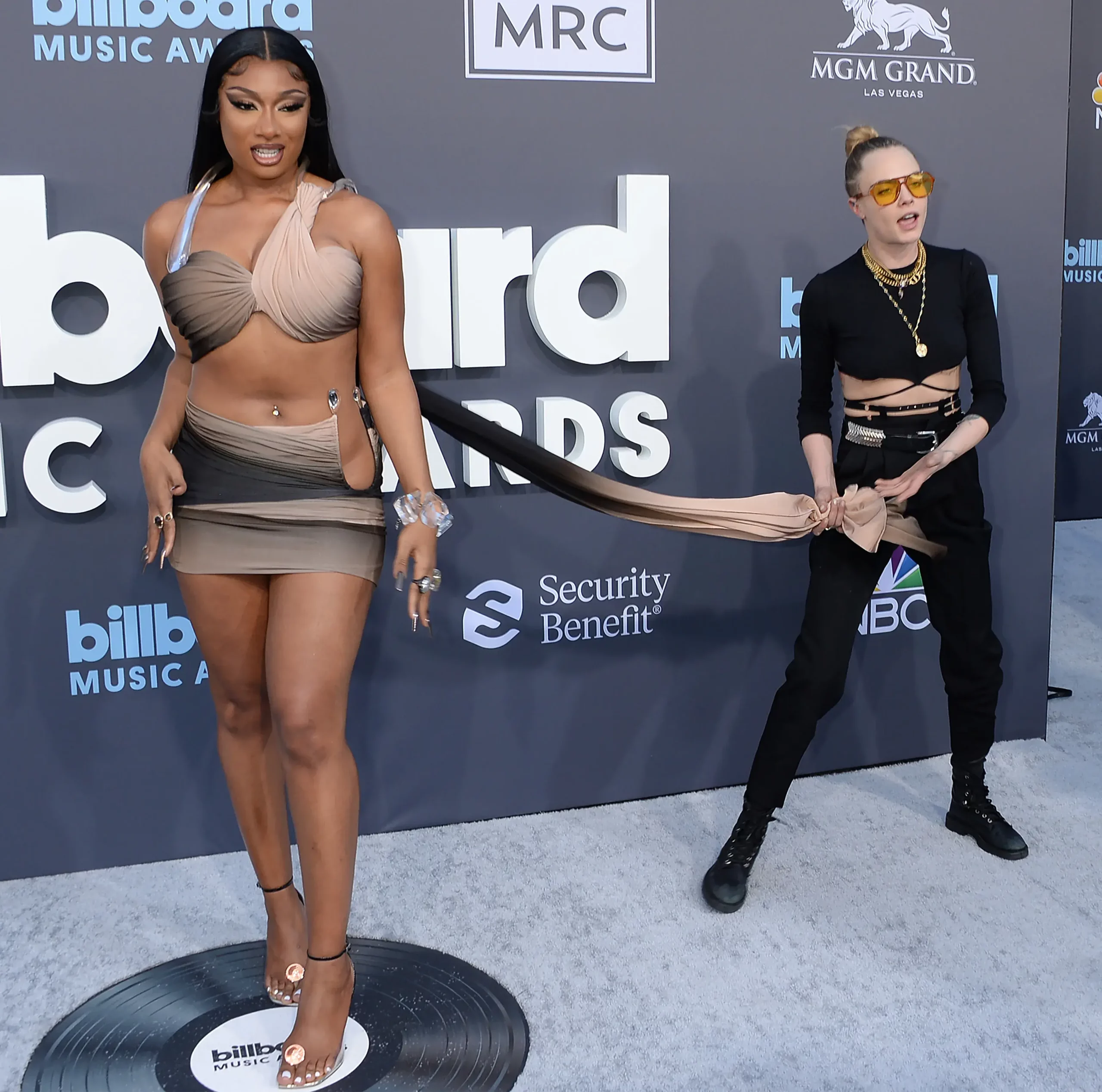 Cara Delevingne with Megan Thee Stallion at the Billboard Music Awards 2022