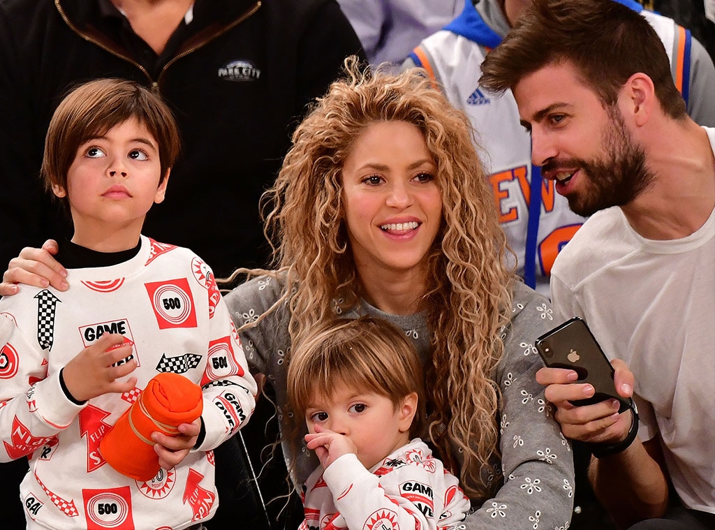 Shakira and Pique with their children, Milan and Sasha