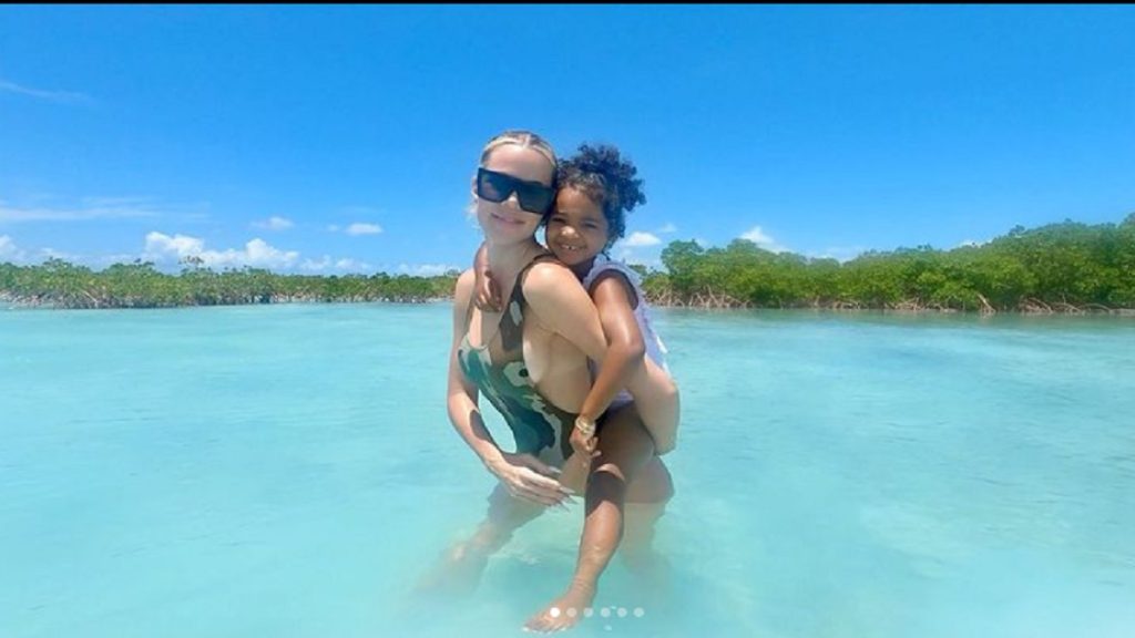 Khloe Kardashian with her daughter, True Thompson