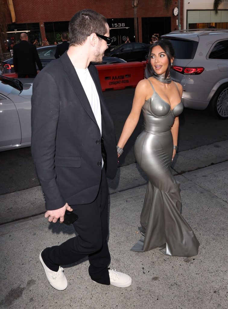 Kim Kardashian and Pete Davidson at "The Kardashians" Premiere