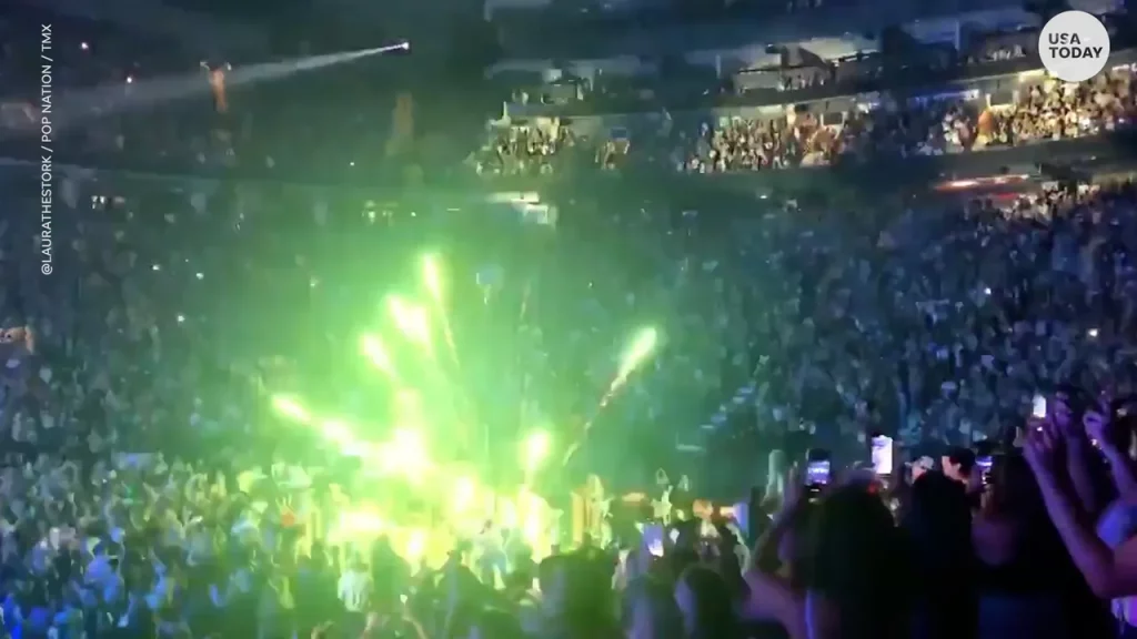 Fireworks within a concert