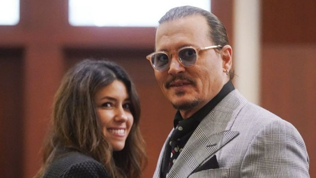 Camille Vasquez along with her client, Johnny Depp