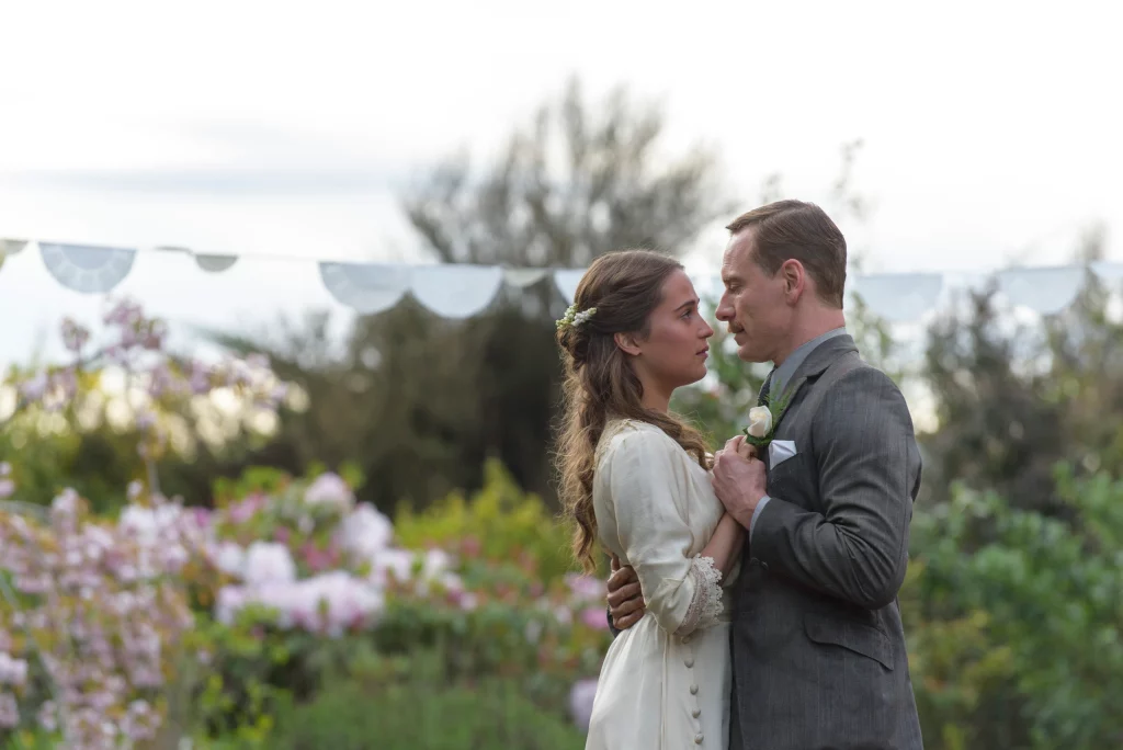 Alicia Vikander and Michael Fassbender in the movie The Light Between Oceans