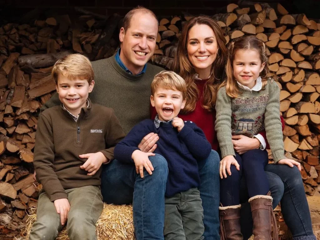 Kate Middleton with Prince William and her sons