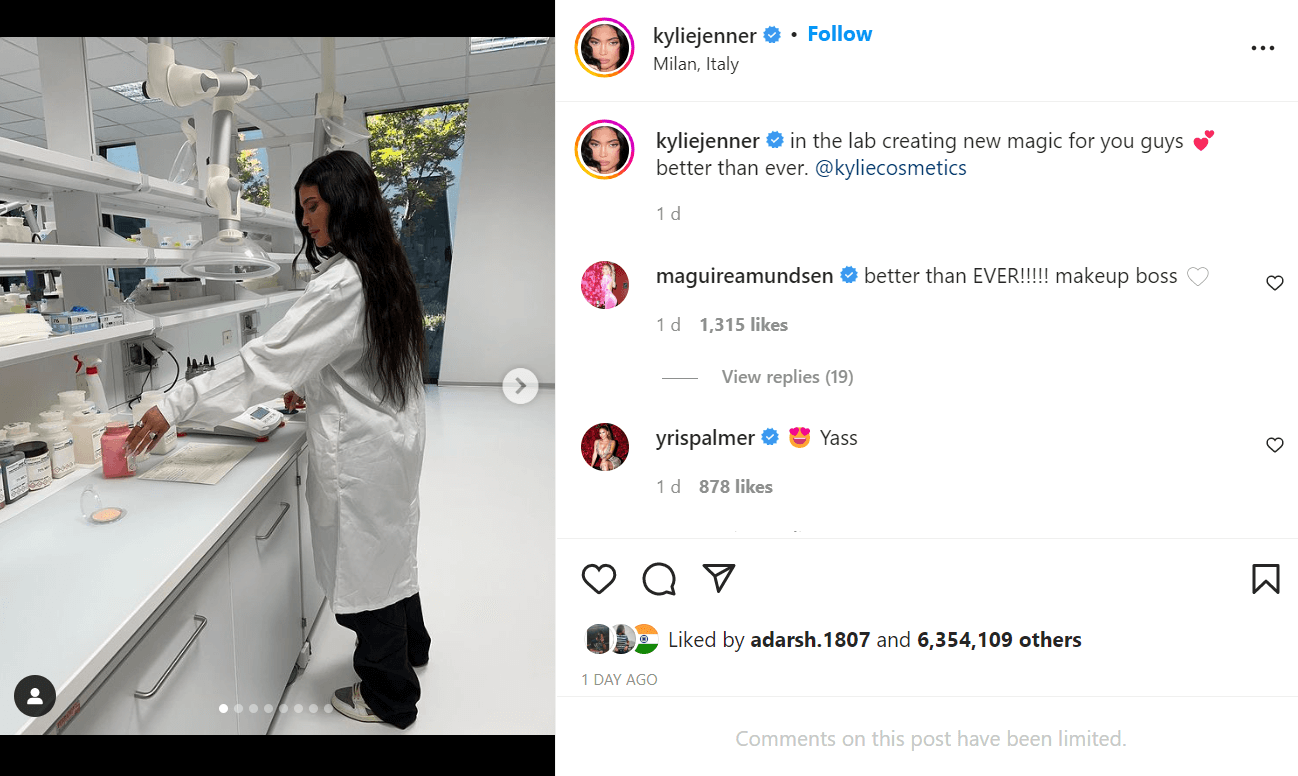 Kylie Jenner's latest Instagram post