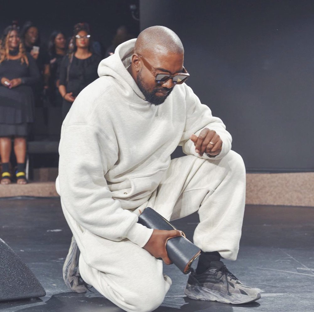 Kanye West at an Adidas Yeezy Event
