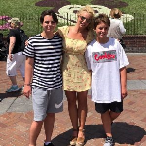 Britney Spears with her kids