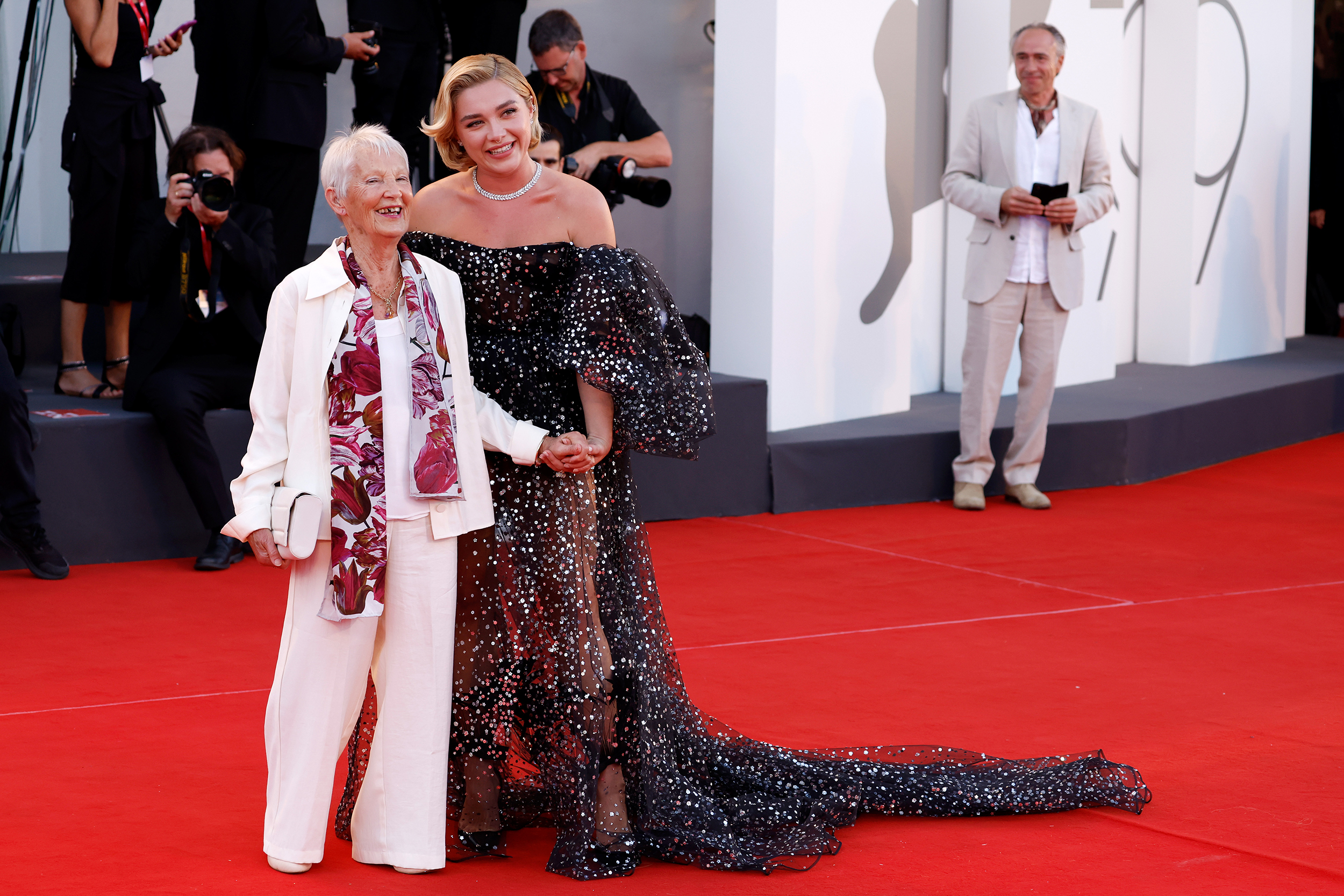 Florence Pugh with her grandmother 'Granzo Pat' in the Venice Film Festival