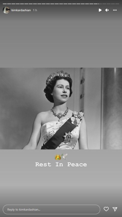 Kim Kardashian's tribute to Queen Elizabeth II on Instagram