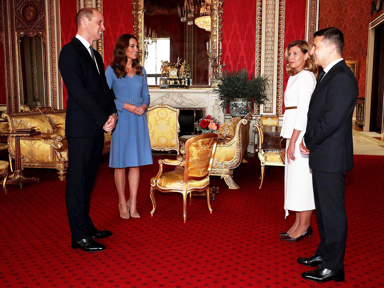 Royal family meeting with the president of Ukraine alongside his wife