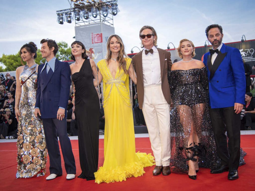 The Cast and Director, Olivia Wilde of Don't Worry Darling at the Venice Film Festival
