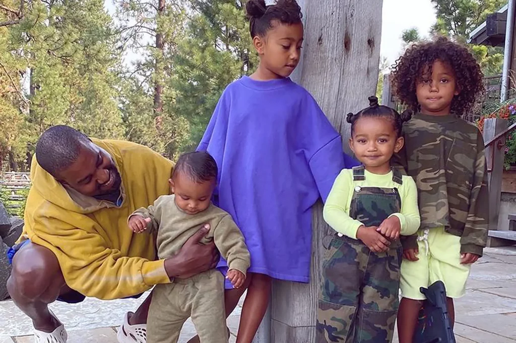 Kanye West and his kids