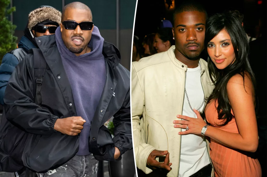 Kanye West, Ray J, and Kim Kardashian