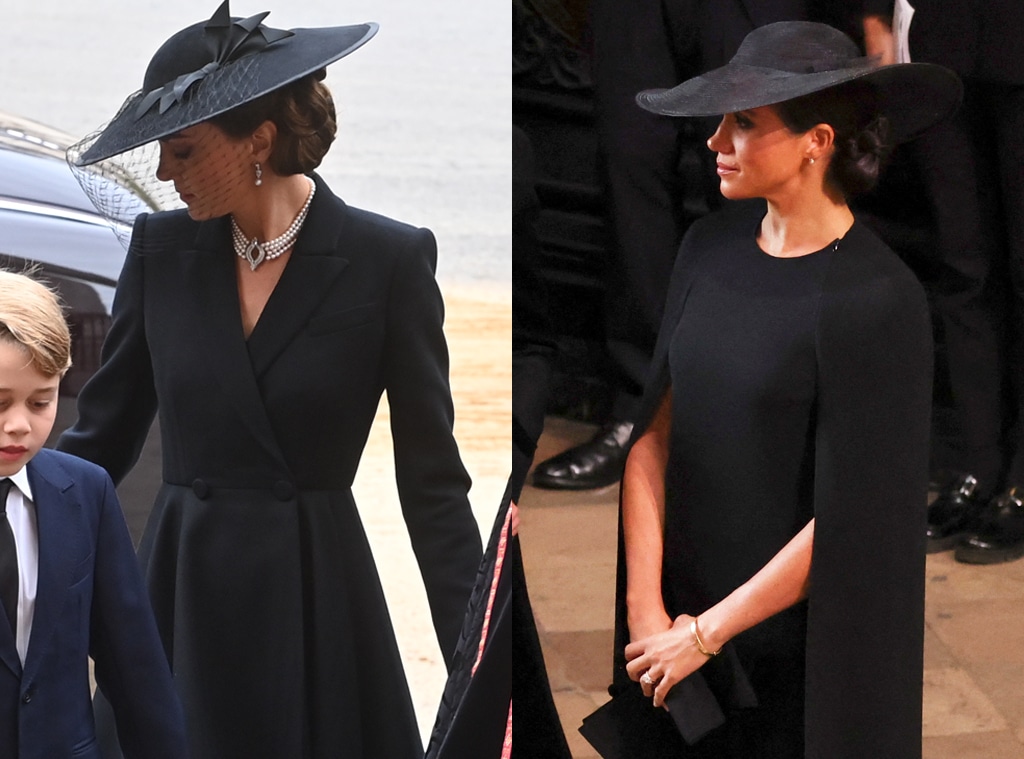 Meghan Markle and Kate Middleton at Queen Elizabeth II's funeral